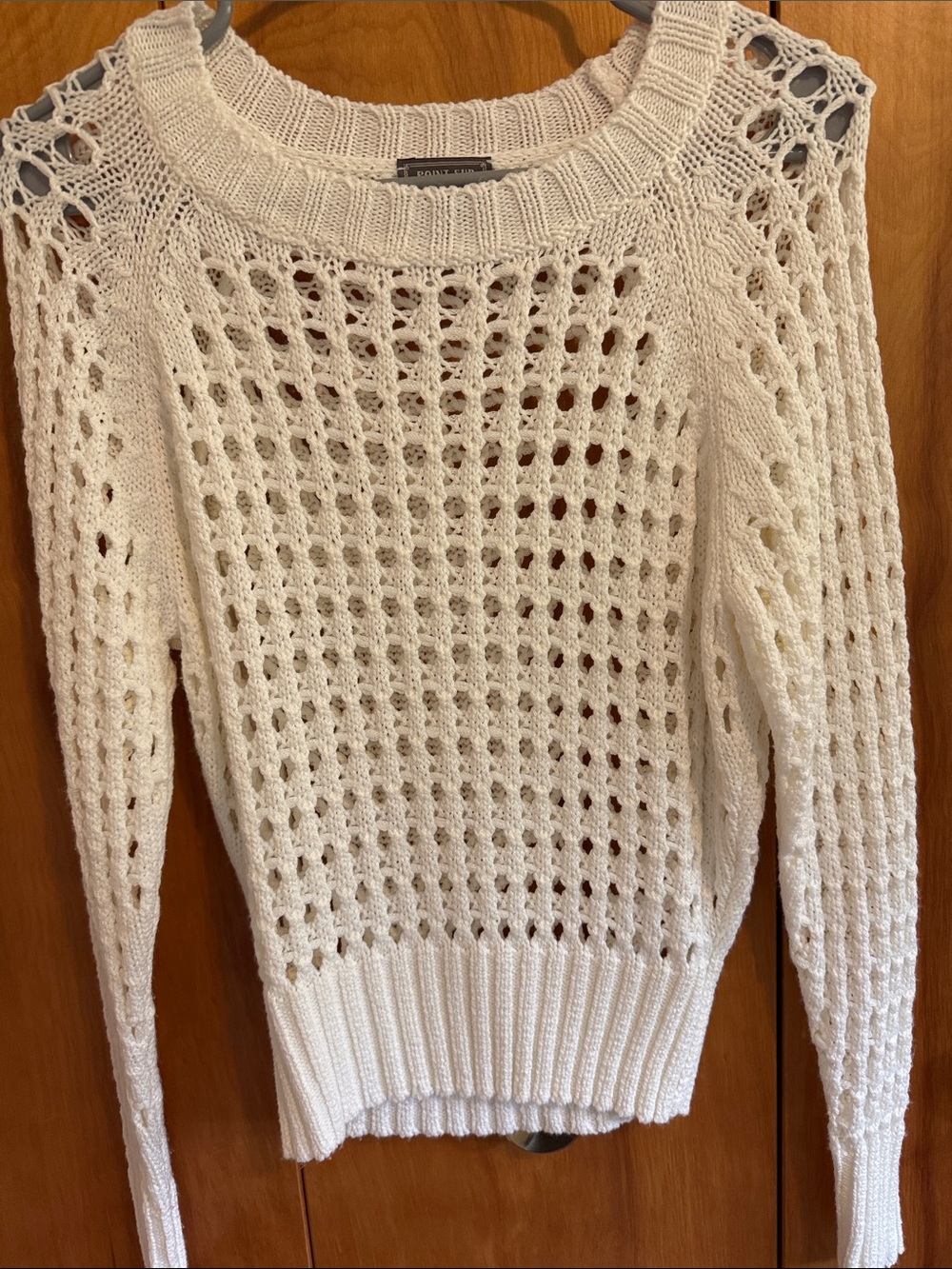 J. Crew, Crochet Open-Knit Crewneck Sweater - Ivory
